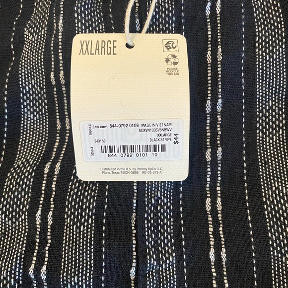 Ana A New Approach Womens SZ XXL Linen Blend Black Stripe Hi Rise Belted Shorts - Picture 2 of 7